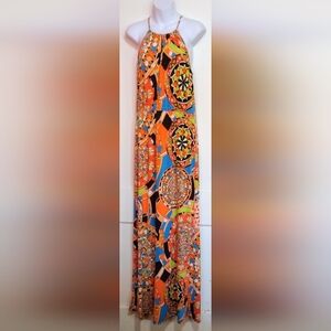🛍️ BUNDLE ONLY🛍️Auditions Vibrant Orange and Blue Maxi Dress